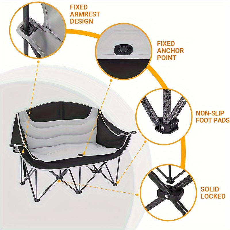 2-Person Folding Loveseat Camping Chair Outdoor